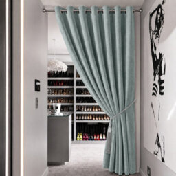 Aspire Homeware Sage Green Linen 100%blackout Curtain-Thermal Eyelet Room Darkening Single Panel Door Curtain (W)168Cmx(D)213Cm - thumbnail 9