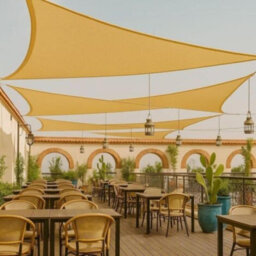 Beige 2Mx2M Triangular Oxford Shade Sail - thumbnail 4