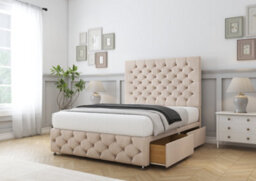 "Comfort Florida Sand Naples Divan Bed Base 2 Drawers Left Side - 26"" Strutted  & 12"" Footboard 4' Small Double" - thumbnail 5