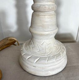 White Candleholder - Whitewash Wooden Candlestick - Wooden Dinner Table Candlestick - thumbnail 4