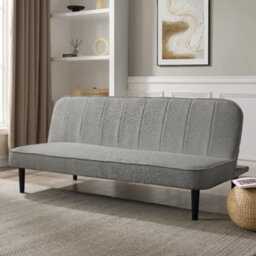 Home Detail Begonia Clic-Clac Sofa Bed With Black Legs, Grey Boucle - thumbnail 1