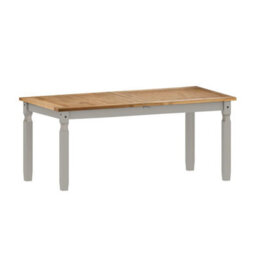 Extending Dining Table Large Grey Solid Wood Mexican Pine Wooden Long - thumbnail 4