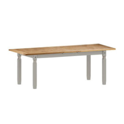 Extending Dining Table Large Grey Solid Wood Mexican Pine Wooden Long - thumbnail 3