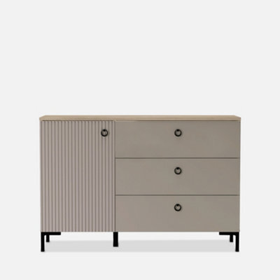 Heze Furniture Bella 3 Drawers 1 Door Modern Loft Style Sideboard - image 1