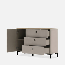Heze Furniture Bella 3 Drawers 1 Door Modern Loft Style Sideboard - thumbnail 2