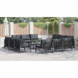 Berkfield Garden Sofa Set 13 Pcs Anthracite Steel - thumbnail 6