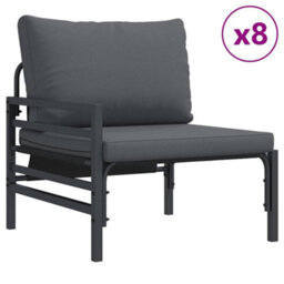Berkfield Garden Sofa Set 13 Pcs Anthracite Steel - thumbnail 3