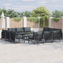 Berkfield Garden Sofa Set 13 Pcs Anthracite Steel - thumbnail 1