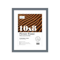 "10X8"" Grey Frame With Mount For 8X6"" Pictures 20mm Thin Edge Portrait And Landscape Display With Wall Hooks And Kickstand" - thumbnail 1