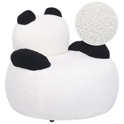Beliani Kids Armchair Panda Viby Boucle White - image 1