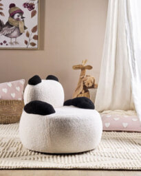 Beliani Kids Armchair Panda Viby Boucle White - thumbnail 2