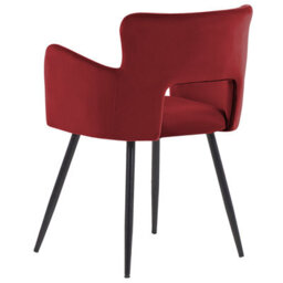 Beliani Set Of 2 Dining Chairs Sanilac Velvet Dark Red - thumbnail 6