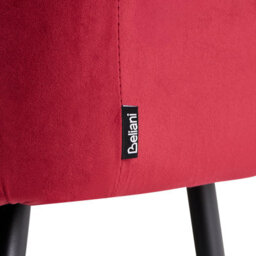Beliani Set Of 2 Dining Chairs Sanilac Velvet Dark Red - thumbnail 9