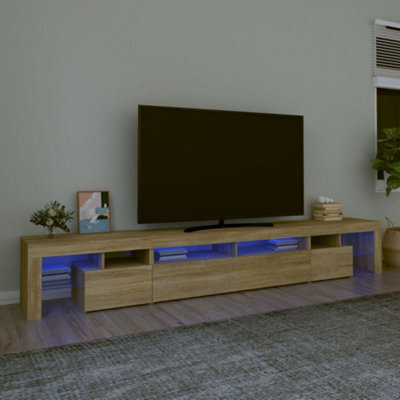 Walplus Tv Cabinet With Led Lights Sonoma Oak 260X36.5X40 Cm - image 1