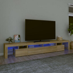 Walplus Tv Cabinet With Led Lights Sonoma Oak 260X36.5X40 Cm - thumbnail 1