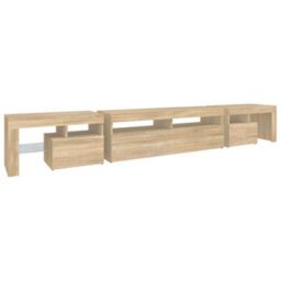Walplus Tv Cabinet With Led Lights Sonoma Oak 260X36.5X40 Cm - thumbnail 8
