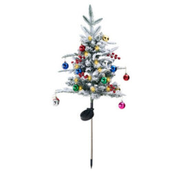 Living And Home Double-Branch Luxury Pine Needle Mixed Snow Scene Patio Solar Christmas Tree 83Cm W X 83Cm H - thumbnail 3
