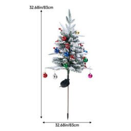 Living And Home Double-Branch Luxury Pine Needle Mixed Snow Scene Patio Solar Christmas Tree 83Cm W X 83Cm H - thumbnail 9