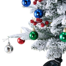 Living And Home Double-Branch Luxury Pine Needle Mixed Snow Scene Patio Solar Christmas Tree 83Cm W X 83Cm H - thumbnail 7