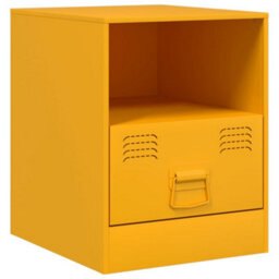 Berkfield Bedside Cabinets 2 Pcs Mustard Yellow 34.5X39X44 Cm Steel - thumbnail 6