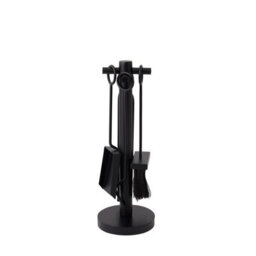 Charles Bentley Olive Fireside Companion Set Tool Stand Circular Base Black Matte Finish - thumbnail 3