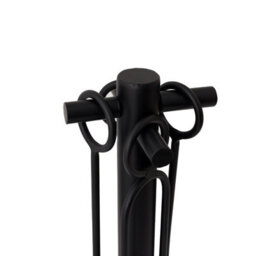 Charles Bentley Olive Fireside Companion Set Tool Stand Circular Base Black Matte Finish - thumbnail 4
