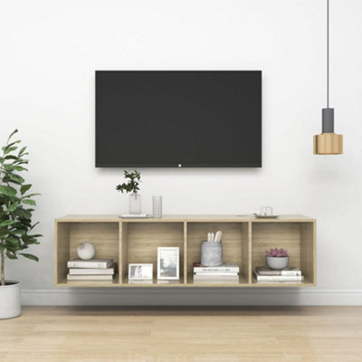 Walplus Wall-Mounted Tv Cabinet Sonoma Oak 37X37X142.5 Cm Engineered Wood - image 1