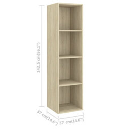 Walplus Wall-Mounted Tv Cabinet Sonoma Oak 37X37X142.5 Cm Engineered Wood - thumbnail 9