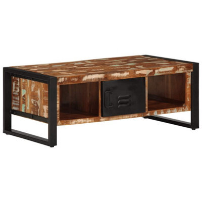 Berkfield Coffee Table Multicolour 90X50X36 Cm Solid Wood Reclaimed - image 1