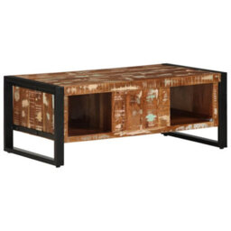Berkfield Coffee Table Multicolour 90X50X36 Cm Solid Wood Reclaimed - thumbnail 5