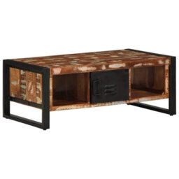 Berkfield Coffee Table Multicolour 90X50X36 Cm Solid Wood Reclaimed - thumbnail 9