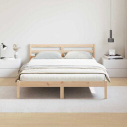 Berkfield Modern Bed Frame With Headboard 160X210 Cm Solid Wood Pine - thumbnail 4