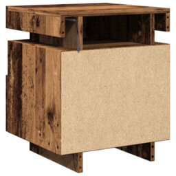 Berkfield Durable Bedside Cabinets With Led Lights 2 Pcs Old Wood 40X39X48.5 Cm - thumbnail 8
