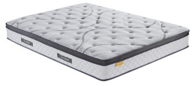 Save On Goods UK 4Ft6 Double Pocket Spring 1000 Cooling Gel & Foam Pillow Topped Sprung Mattress, Vacuum Rolled, Boxed - image 1