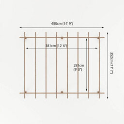 Waltons 3M X 4M Traditional Pergola Pressure Treated Wooden Garden Shelter - thumbnail 8