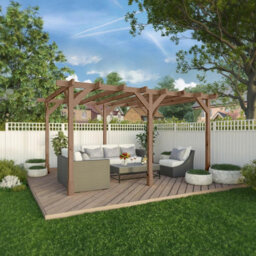 Waltons 3M X 4M Traditional Pergola Pressure Treated Wooden Garden Shelter - thumbnail 2