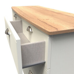 Albert 6 Drawer Wide Chest In Cream Ash & Oak (Ready Assembled) - thumbnail 5