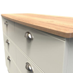 Albert 6 Drawer Wide Chest In Cream Ash & Oak (Ready Assembled) - thumbnail 4