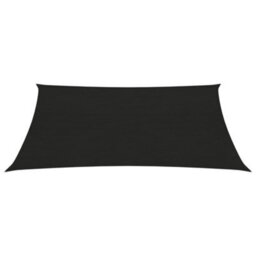 Berkfield Sunshade Sail 160 G/m2 Black 3X4 M Hdpe - thumbnail 2