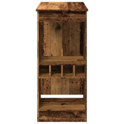 Berkfield Bar Table With Racks Old Wood 90X47.5X103.5 Cm Engineered Wood - thumbnail 5