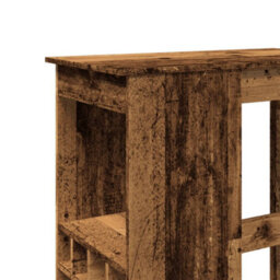 Berkfield Bar Table With Racks Old Wood 90X47.5X103.5 Cm Engineered Wood - thumbnail 7