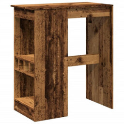 Berkfield Bar Table With Racks Old Wood 90X47.5X103.5 Cm Engineered Wood - thumbnail 2
