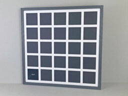 "Photoframesandmore Dark Grey Multi Aperture Frame. Holds Twenty-Five 4X4"" Photos. 60X60Cm." - thumbnail 1