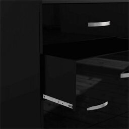 High Gloss Chest Of Drawers Tall Wide 4 Drawer Bedroom Furniture Cabinet Black - thumbnail 8