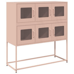 Berkfield Sideboard Pink 100.5X39X107 Cm Cold-Rolled Steel - thumbnail 2