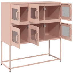 Berkfield Sideboard Pink 100.5X39X107 Cm Cold-Rolled Steel - thumbnail 6