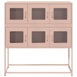 Berkfield Sideboard Pink 100.5X39X107 Cm Cold-Rolled Steel - thumbnail 5
