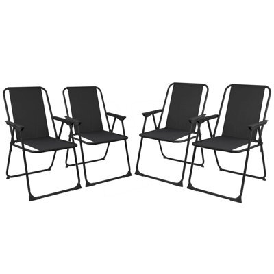 Gr8 Garden Set Of 4 Black Outdoor Garden Camping Beach Folding Chair - image 1