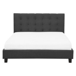 Beliani Bed Fabric La Rochelle 160 X 200 Cm (Eu King Size) Dark Grey - thumbnail 4