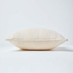 Homescapes Cotton Rajput Ribbed Natural Cushion Cover, 45 X 45 Cm - thumbnail 2